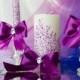 Lace Purple Wedding Unity Candle. Set of 3 candles. candle handmade