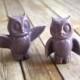Orchid Owl Pair, Handmade Wedding Cake Toppers - Purple Wedding, Nontraditional Cake Topper.  In stock and ready to ship!