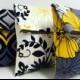 Set of 3 Modern Gray and Yellow Clutches Bridesmaid Gifts Gray and Yellow Wedding