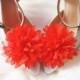 Red Flower Shoe Clips - Wedding Shoes Bridal Couture Engagement Party Bride Bridesmaid