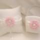 Flower Girl Basket, Wedding Ring Pillow and Flower Girl Basket Set Shabby Chic Ivory or White Custom Colors too