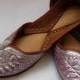 Pink Silver Bridal Ballet Flats/ Wedding Shoes/ Handmade Indian Designer Women Shoes or Slippers/Sequins Shoes/Maharaja Style Women Jooties