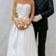 Chic Interracial Wedding Cake Topper - African American Bride / Caucasian Groom - Custom Painted Hair Color Available - 702222/702221