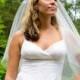Wedding veil - 30x36 circular cut wedding veil with a cut edge - with blusher