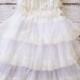 Lace flower Girl Dress - Baptism Dress - white Flower Girl Dress - Christening dress - Baby Dress - White baptism dress, Lace Girls Dress