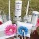 His and Her Wedding Accessories.....Unity Candles, Memorial Candle, Holders, 2 flower Baskets, Ring Pillow, Guest Book and Rhinestone pen