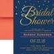 Coral and Navy Wedding Invitations, Navy and Gold Bridal Shower Invitations, Navy and Gold Wedding Invitations, Gold Foil Invites DIGITAL