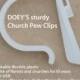 22 Church Pew Clip secure wedding pew decorations, mason jars, bows, church pew decorations, aisle marker. Pew Clips by Doey