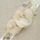 Wedding belt Bridal belt Wedding sash Wedding dress belt sash Floral belt sash bridal sash lace sash Vintage rustic Ivory Champagne