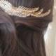 Gold Wedding headpiece, Leaf headpiece, Bridal hair comb, Bridal hair vine, Bridal hair accessory, Swarovski crystal headpiece, Vintage hair