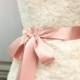Bridal Sash - Romantic Luxe Satin Ribbon Sash - Wedding Sashes - Dusty Rose - 2in  - Pink Bridal Belt