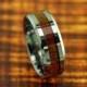 Tungsten Carbide Koa Wood Ring 8MM - Wedding Band - Gift Idea - Promise/Engagement Ring