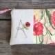 Wedding Gift Clutch, Personalized Floral Purse, Red Poppy Garden, Monogram Bridesmaid Gift, red coral butter yellow sage green MADE TO ORDER