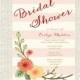 Floral and Stripes Bridal Shower Invitation or Bridal Luncheon Invitation, Printable, DIY, PDF