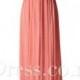 Modern Sleeveless Sweetheart Pleated Coral Long Bridesmaid Dress