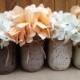 Pint Painted Mason Jars,Vintage,Rustic Home Decor,Wedding Centerpieces, Shabby Chic Painted Mason Jars,French Country,Baby Bridal Shower