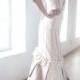 Satin Body Skimming Silhouette Long Wedding Dress M30 long with Puddle train