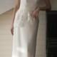 Long Wedding Dress, Ivory Wedding Dress, Crepe and Lace Dress L3(with long and short skirts)
