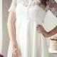 Empire silhouette short wedding dress with lace jacket M22