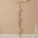 Bridal back drop necklace-Rose gold Swarovski crystal bridal backdrop necklace-Wedding necklace-Wedding jewelry-Rose gold bridal necklace