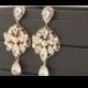 Bridal earrings -Rose gold dangle earrings-Wedding earrings-Rose gold art deco rhinestone Swaroski crystal earrings - Wedding jewelry