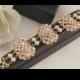 Bridal rose gold bracelet-Vintage inspired art deco Swarovski crystal bridal bracelet-Wedding jewelery-Bridal bracelet-Bridesmaid gift