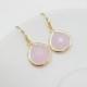 pale pink earrings , gold pink drop earrings , pink bridesmaids earrings , wedding jewelry , baby pink earrings , pink teardrop earrings