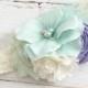 lavender cream seafoam aqua light green flower chiffon headband-wedding flower girl headband-spring easter headband