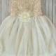 Ivory Lace Flower Girl Dress, Ivory Toddler dress,  Rustic Wedding dress, Easter dress,  Vintage Girls Dress, Birthday dress
