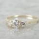 Simple Modern 14K Yellow Gold Three Stone Diamond Engagement Ring - J3R14X-P