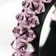 Swarovski Crystal Cuff in Light Pink, Rosaline Crystal, Pink crystals, Wedding bracelet, Handmade Wedding Jewelry