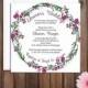Bridal Shower Invitation - Floral Wreath Square Design