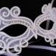 White  masquerade mask, white lace mask. wedding mask, bachelorette party mask, swan mask, peacock mask