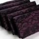 8 Plum Purple Satin and Black Lace Bridesmaid Clutches - Wedding Clutch Purse - Bridesmaid Gift Idea