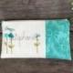 Cottage Style Wedding Clutch, Mint Blue Floral, Personalized Gift for Bridesmaid, Gift for Her MADE TO ORDER by MamaBleuDesigns