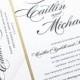 Caitlin Script Metallic Gold Layered Wedding Invitation Sample - Custom Elegant Formal Classic Wedding Invitation