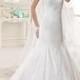 JW15137 Illusion lace strappy mermaid fit flare wedding dress