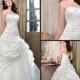 Best Selling 2014 Glamour A-line Lace Up Ruffles Taffeta Ivory Wedding Dresses Beautiful Flare Bridal Gown Divid8318, $109.85 