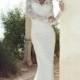Elegant Long Train Lace Wedding Dress Bridal Gown Custom Size 6 8 10 12 14 16   