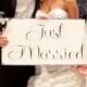 Just Married - Here Comes the Bride - Large - 14x28 Wedding Sign, Flower Girl Sign, Ring Bearer Sign