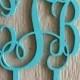 6 inch PAINTED Wooden Monogram Letters Wedding Cake Topper, Birthday Cake Topper