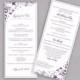 DiY Wedding Program - DOWNLOAD Instantly - EDITABLE TEXT - Chic Bouquet (Plum/Purple) - Tea-Length (4 x 9.25)  Microsoft® Word Format