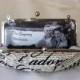 Bridal Clutch with Photo LIning Wedding bridesmaid Clutch Personalized Custom with Inscription Je t'aime or your choice