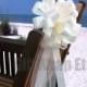 10 Ivory Pew Pull Bows Tulle Beach Wedding Decorations Church Aisle