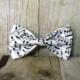 White Music Notes Bow Tie, Clip, Headband or Pet