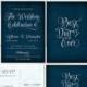 Best Day Ever Navy Chalkboard Wedding Invitation Card and RSVP card - Design fee