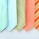 Mint tie for toddlers, boys mint tie, boys peach tie, ring bearer tie, boys wedding tie, boys neck tie, toddler neck tie, baby tie, kids tie