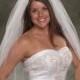 Elbow Length Bridal Veils, 2 Layers, Plain Cut Edge Veils, 32 Inches Veil, Tulle Veil, White Veils, Diamond White, Traditional Wedding Veil