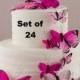 Wedding Cake Topper - Pink Butterfly Cake Set - Weddings - Cake Topper - Feather Butterflies - Garden Wedding - Woodland Wedding