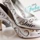 Damask Wedding Shoes, Scroll Hand Painted Wedding Shoe, Custom Hand painted High Heels